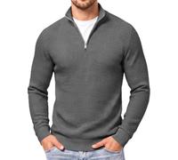 COOFANDY Pull Homme Col Demi-Zip Hiver Chaud en Maille Tricotée Haut à Manches Longues et Col Montant Style Casual ou Travail Texturé