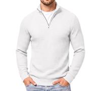 COOFANDY Pull Homme Col Demi-Zip Hiver Chaud en Maille Tricotée Haut à Manches Longues et Col Montant Style Casual ou Travail Texturé