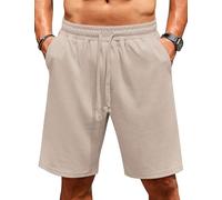 COOFANDY Short Homme Ete Short en Jogging Running Shorts Baggy Casual Bermuda Shorts Taille Elastique Marron Clair L