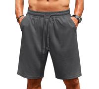 COOFANDY Short Homme Ete Short en Jogging Running Shorts Baggy Casual Bermuda Shorts Taille Elastique Gris Foncé M
