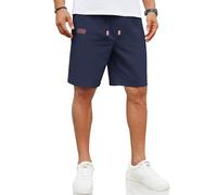 COOFANDY Short pour Homme Short Lin avec Bande éLastique Pantalon De Loisirs Pantalon D'éTé LéGer avec Poches