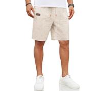 COOFANDY Short pour Homme Short Lin avec Bande éLastique Pantalon De Loisirs Pantalon D'éTé LéGer avec Poches