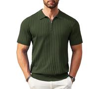 Coofandy Ztj008973##66 Classique Homme | Col zippé 1/4 texturé décontracté chemise d'affaires légère respirante extensible pour homme