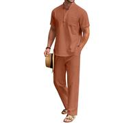 COOFANDY Ztj009235 ensemble coton lin homme 2pc Homme (lot de 2)