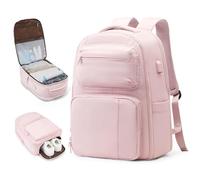 coofay Sac à dos sous vide - Bagage à main - Avion - Sac à dos de voyage - Airbag - Avec système de vide - Sac à dos de voyage - Sac à dos sous vide pour voyage Easyjet - 45 x 36 x 20 cm, b-rose