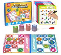Coogam Jeu de bingo alphabet ABC pour l'apprentissage, activités de reconnaissance des motifs de couleur, jouet cadeau pour les enfants d'âge préscolaire 3-4-5