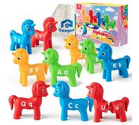 Coogam Jeu de lettres majuscules et minuscules, 13 pièces de lettres ABC double face avec 26 jeux de reconnaissance de l'alphabet, jouets éducatifs préscolaires pour tout-petits, garçons et filles