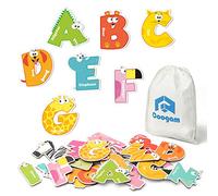 Coogam Lot de 26 lettres magnétiques de l'alphabet ABC colorées en forme d'animal en majuscules - Jouets éducatifs pour enfants de 3, 4, 5 ans