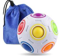 Coogam Magique Balle Arc-en-Ciel 3D Anti Stress Fidget Cube Puzzle Boule d'arc-en-Ciel pour Les Enfants Adultes