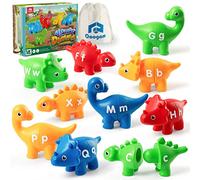Coogam Matching Letters Fine Motor Toy, 26 PCS Double Face ABC Dinosaur Alphabet Match Game avec Majuscules Minuscules, Jouets d'apprentissage Montessori éducatifs préscolaires pour Les Tout-Petits