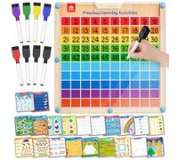 Coogam Montessori Tableau à cent pour l'écriture manipulative en bois, jouets Montessori chiffres de 1 à 100, pratique de l'écriture de l'alphabet pour activité éducative préscolaire, jeu