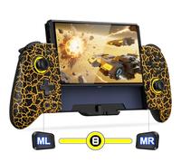Coogamefly Manette pour Nintendo Switch, manette portable avec effet Hall Joystick et contrôleur de commutateur RVB réglable, manette sans fil avec programmation