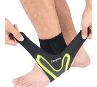Coogime 2 Pcs chevillere entorse, chevillere de maintien football, Flexible Ankle Brace, attelle cheville, bandage pour fasciite plantaire, chevillères respirantes (Green, S(EU:35-38))