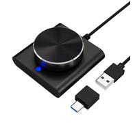 Cooidea Bouton de contrôle du Volume USB avec Une Touche de Fonction Mute/Pause pour Ordinateur, réglage Audio, contrôle du Volume Audio, Compatible avec WinXP/7/8 10/Vista/Mac/Linux