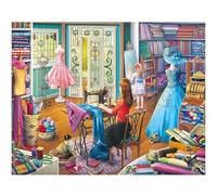 5D Atelier de couture Diamond Painting DIY Peinture Diamant Kit pour Adulte,Round Broderie Diamant Painting Kit Complet Strass Point de Croix Diamond Art Maison Murale Decoration 40x60cm