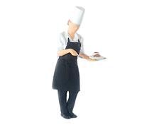 Cook Chef Figurines Scène de construction Figurines peintes à l'échelle 1:64 Plateau noir Chef