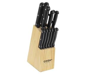 COOK CONCEPT Bloc de 11 Couteaux de Cuisine avec Ciseaux Élégant Noir