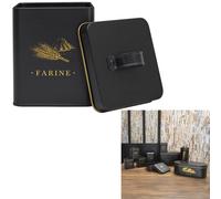 COOK CONCEPT Boîte à farine en métal noir et doré