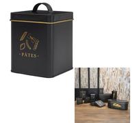 Cook Concept – Boîte en métal pour pâtes BT6821, noir/doré, fermeture hermétique 1,5 L