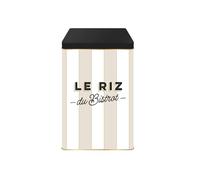 COOK CONCEPT, BT6826, Boîte Métal Bistrot pour Riz - Rangement Esthétique et Pratique, Protection Hermétique, Facilité d'Utilisation - Taille 10,8x18,4x10,8 cm, Couleur Noir, Vert, Beige