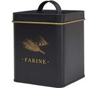 - Boite en métal noir et doré Farine
