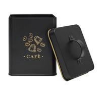 Cook Concept, BT6811, Boîte en métal élégante pour Conservation du café, Design Chic et Moderne, hermétique pour fraîcheur optimale, idéale pour Divers Aliments, Noir et Or, 1L