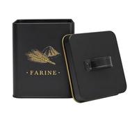 COOK CONCEPT - BT6812 Boîte en Métal Noir et Doré pour Conservation d'Ingrédients Secs, Design Élégant, Hermétique, pour Farine, Sucre ou Riz, Grande Taille