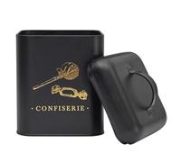 COOK CONCEPT - BT6813 Boîte en Métal pour Confiseries - Design Chic et Pratique - Conçu pour Rangement et Conservation - Taille Grande - Couleur Noir et Doré