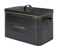 COOK CONCEPT - BT6819, Boîte en métal élégante pour Cuisine, Conçue pour Conserver Aliments secs, Design hermétique, Durable et Facile d'entretien, Taille 1L, Couleur Noir et doré