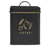 COOK CONCEPT - BT6821 Boîte en Métal pour Pâtes, Design Noir et Doré, Fermeture Hermétique pour Meilleure Conservation, Nettoyage Aisé, Capacité de 1,5 Litre