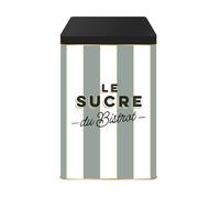 COOK CONCEPT - BT6824 Boîte Métal Sucre Bistrot Élégante - Design Raffiné, Hermétique pour Conservation, Rangement Pratique, Cuisine Moderne, 10,8x18,4x10,8 cm, Noir, Vert, Beige