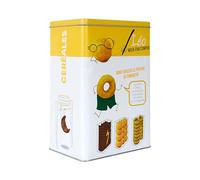 COOK CONCEPT - BT6833 - Boîte à Céréales Métal Léo - Grand Format - Idéale pour Stocker Céréales en Vrac ou Sachets - Design Énergique et Coloré - Parfaite pour Le Petit Déjeuner - Jaune - 1,5 L