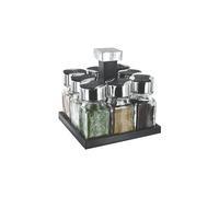 Cook Concept - Carrousel à épices - 8 pots en verre - Transparent et noir