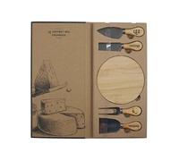 Cook Concept - Coffret à fromages planche en hévéa et 4 couteaux