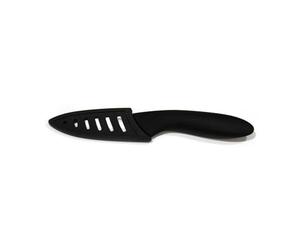 COOK CONCEPT Couteau en Céramique 7,5 cm Manche Soft avec Étui Noir | Céramique, lame 7,5 cm, manche soft ergonomique, étui de protection inclus, fruits légumes, entretien facile, noir