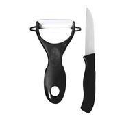 COOK CONCEPT Easy Make KD3118 Couteau avec Eplucheur ABS/Céramique Noir/Blanc 12,50 x 7,60 x 1,80 cm