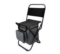COOK CONCEPT - HDO7276 Chaise Pliante avec Sac Fraîcheur 14L, Siège d'Extérieur, Coup de Fraicheur, Hauteur d'Assise 35 cm, Taille 35 x 58 x 28 cm, Couleur Gris Noir