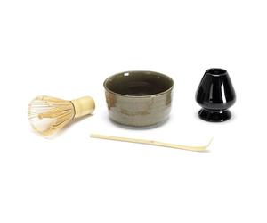 COOK CONCEPT Home Deco Factory - KA6197 Coffret Préparation Thé Matcha avec Fouet en Bambou, Bol et Cuillère - Conçu pour Rituel Apaisant - Couleurs Vert Marron Noir