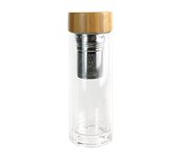 Bouteille de transport en verre double paroi avec infuseur à thé naturel G