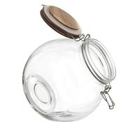 COOK CONCEPT, KA0367, Bocal de Conservation en Verre Transparent avec Bouchon en Acacia, Design Moderne et élégant, hermétique, idéal pour pâtes, Fruits secs, épices - 1L, Naturel