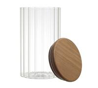 Cook Concept, KA0378, Bocal de Conservation en Verre Transparent avec Couvercle en Acacia, Design Moderne et esthétique, idéal pour Stocker Aliments, 70 cl, Transparent