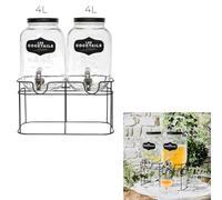 COOK CONCEPT, KA0638, Double Fontaine à Boisson Bistrot 2x4L - Design Élégant, Capacité Optimale, Facilité d'Utilisation, Entretien Pratique - Transparent, Taille : 2x4L, Couleur : Transparent