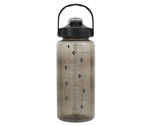 COOK CONCEPT - KA0660 Bouteille de Motivation 2L - Design Moderne avec Repères d'Hydratation - pour Sport et Bureau - Facile à Nettoyer - Noir Transparent