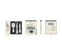 Cook Concept - KA0685 - Coffret Cadeau Fromage Cheese Book Gift Set avec 3 Couteaux en Acier Inoxydable - Idéal pour Épicuriens - Présenté dans Un Écrin Élégant - Couleur Noir - Taille Unique