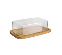 Beurrier Déco ""Bambou"" 20cm Transparent & Naturel