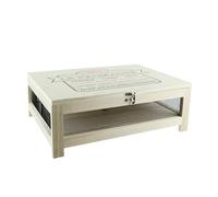 COOK CONCEPT - KA2362 Cave à Fromage avec Plateau de Service en Bois et Acier Inoxydable - Design Élégant pour Soirées - Dimensions H15 x 27 x 39 cm - Couleur Beige et Noir