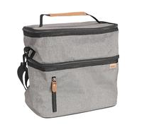 Cook Concept - Sac à déjeuner Modèle 2 - 2 compartiments, poche avant, sangle réglable, Gris