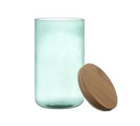 COOK CONCEPT - KA5503 Bocal en Verre Coloré 1L - Conçu pour Conservation des Aliments - Couvercle en Bambou - Dimensions 184 x 10 x 10 Cm - Couleur Bleu