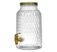 COOK CONCEPT, KA6256, Fontaine à boisson en verre avec support bois et robinet de service, idéale pour toute la famille, parfaite pour vos boissons rafraîchissantes - 6L