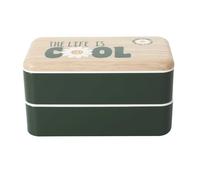 COOK CONCEPT, KA6366, Coffret Repas A Emporter 4 Pièces, Design Élégant et Pratique, Accessoires Inclus, Idéal pour Pique-Nique et Bureau, Dimensions 25x25x19 cm, Vert et Blanc